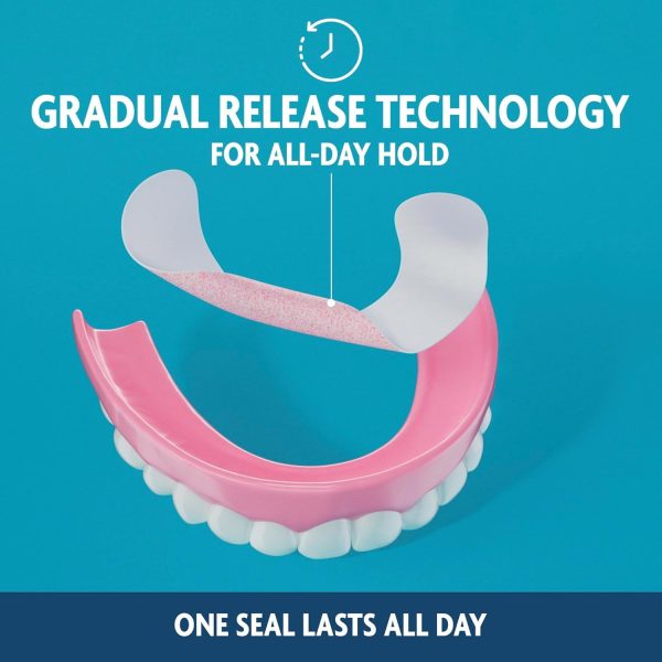 Sea Bond Secure Denture Adhesive Seals, Original Lowers, Zinc-Free, All-Day-Hold, Mess-Free, 30 Count (Pack of 1)