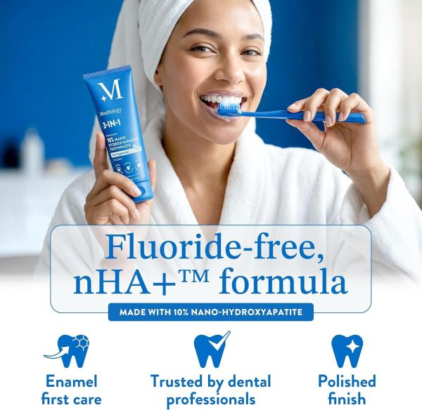 Mouthology Nano Hydroxyapatite Toothpaste – Fluoride Free, Whitening & Enamel Care, Mint 4 oz
