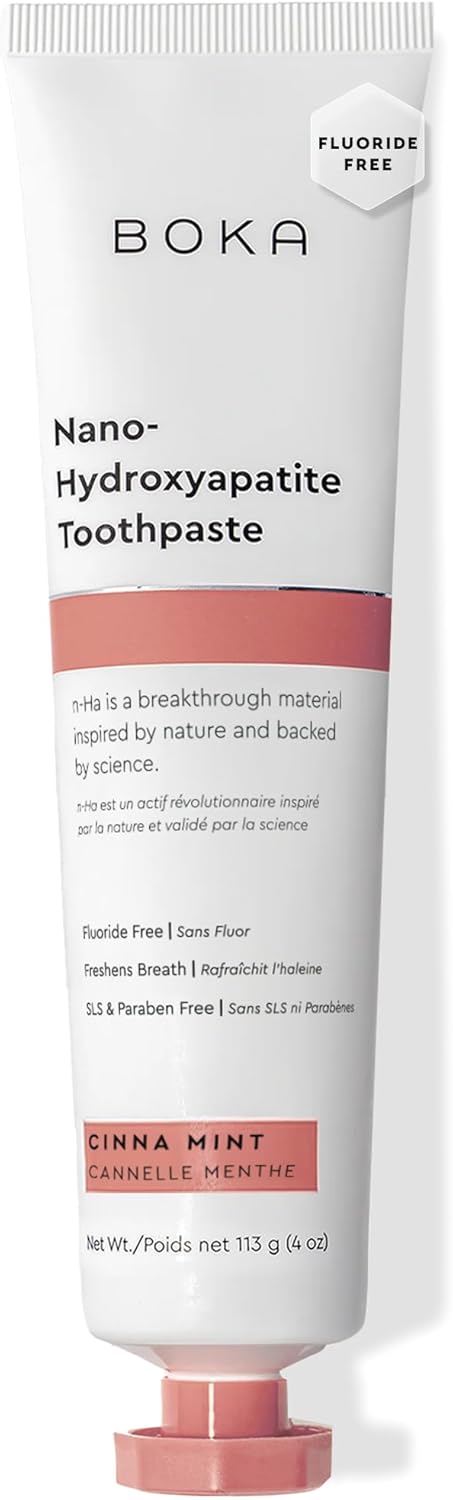 Boka Nano Hydroxyapatite Toothpaste | Fluoride-Free Toothpaste for Sensitive Teeth – Ela Mint 4 oz