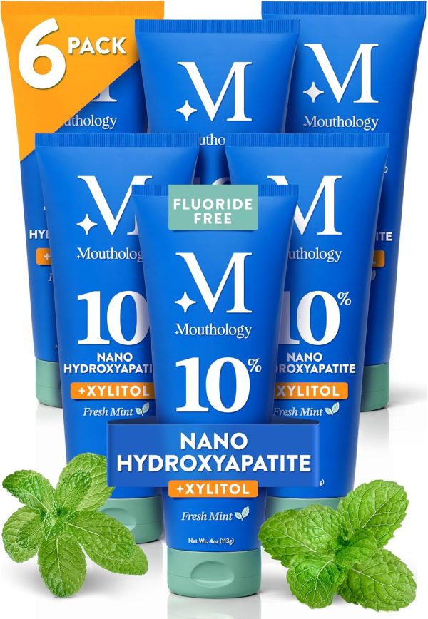 Mouthology Nano Hydroxyapatite Toothpaste – Fluoride Free, Whitening & Enamel Care, Mint 4 oz