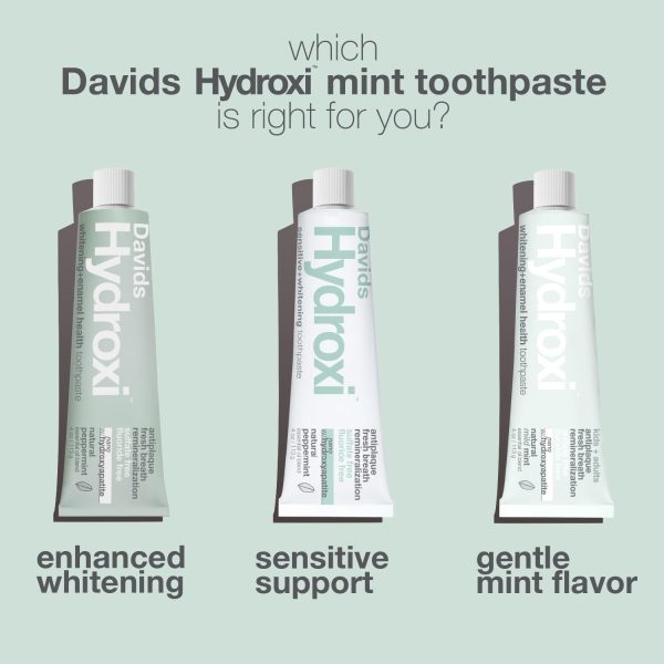 Davids Nano Hydroxyapatite Toothpaste – Sensitive + Whitening, Fluoride Free, Peppermint, 4 oz