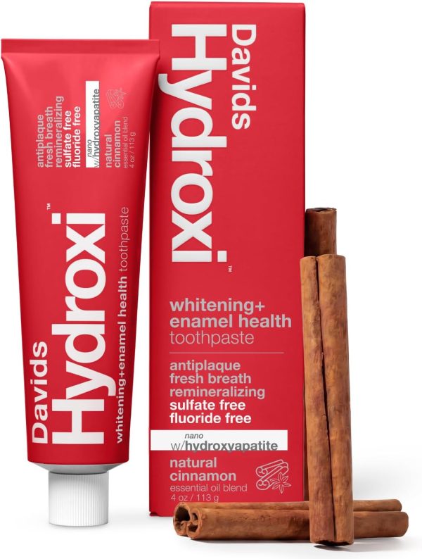Davids Nano Hydroxyapatite Toothpaste – Sensitive + Whitening, Fluoride Free, Peppermint, 4 oz