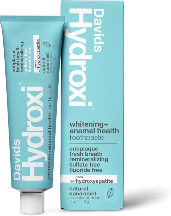 Davids Nano Hydroxyapatite Toothpaste – Sensitive + Whitening, Fluoride Free, Peppermint, 4 oz
