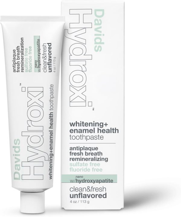 Davids Nano Hydroxyapatite Toothpaste – Sensitive + Whitening, Fluoride Free, Peppermint, 4 oz