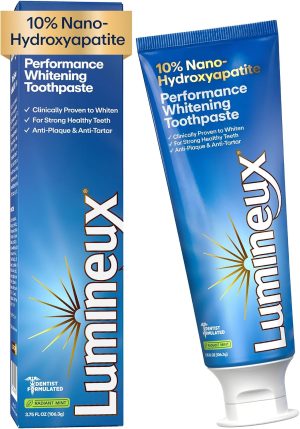 Lumineux 10% Nano Hydroxyapatite Whitening Toothpaste – Fluoride Free, Clinically Supported, Strong Enamel & Brighter Teeth, 3.75 oz