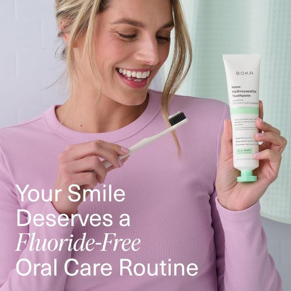 Boka Nano Hydroxyapatite Toothpaste | Fluoride-Free Toothpaste for Sensitive Teeth – Ela Mint 4 oz