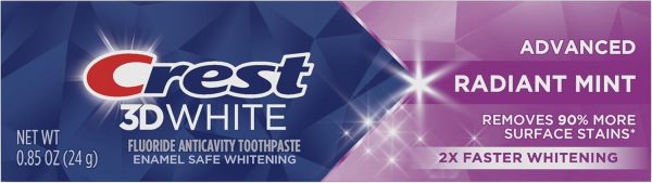Crest 3D White Advanced Teeth Whitening Toothpaste – Fluoride Formula for Enamel Protection & Cavity Prevention, 4 Pack