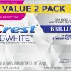 Crest 3D White Advanced Teeth Whitening Toothpaste – Fluoride Formula for Enamel Protection & Cavity Prevention, 4 Pack