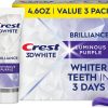 Crest 3D White Advanced Teeth Whitening Toothpaste – Fluoride Formula for Enamel Protection & Cavity Prevention, 4 Pack