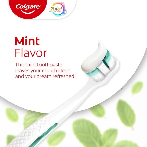Colgate Total Whitening Toothpaste Gel with Fluoride – Mint Flavor, Enamel Strengthening & Fresh Breath, 4 Pack