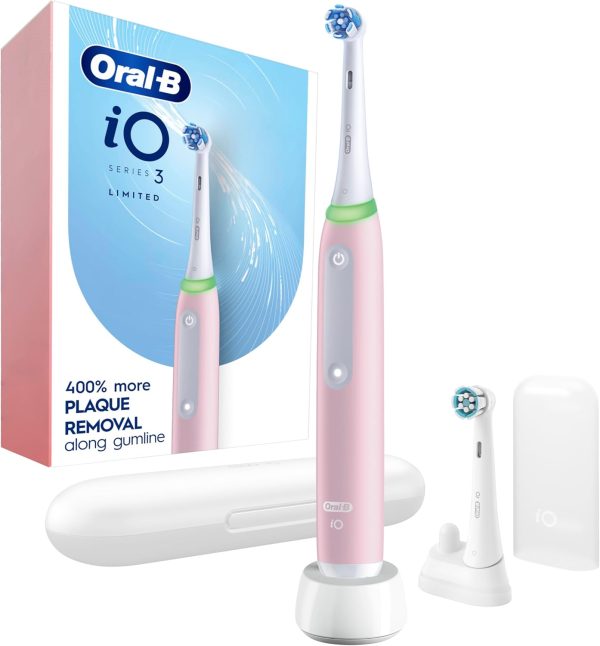 Oral-B iO Series 3 Rechargeable Electric Toothbrush – Black, 3 Modes, 2 Brush Heads & Travel Case