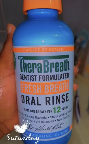 TheraBreath Fresh Breath Mouthwash, Icy Mint Flavor, Alcohol-Free, 16 Fl Oz (Pack of 2) photo review