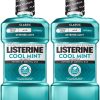 Listerine® Cool Mint Antiseptic Mouthwash – Intense Fresh Mint Oral Rinse, 1L × 2 Pack | Kills 99.9% of Germs, Helps Prevent Plaque & Gingivitis