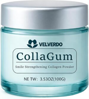 Velverdo Collagen Tooth Powder, Collagen Tooth - Hydroxyapatite Toothpaste Powder, Strengthens Enamel & Gums, Natural Oral Care Formula (1pc)