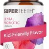 SuperTeeth Oral Probiotics – Dental Probiotic with Lactobacillus Reuteri for Bad Breath, Healthy Teeth & Gums, 60 Strawberry Tablets