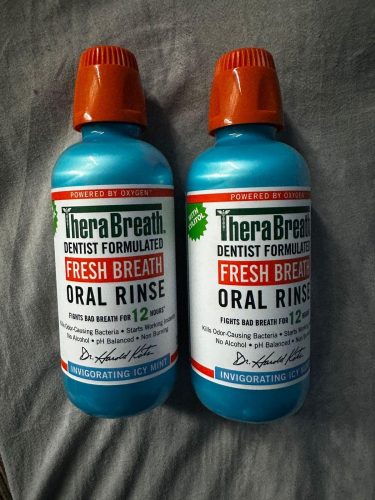 TheraBreath Fresh Breath Mouthwash, Icy Mint Flavor, Alcohol-Free, 16 Fl Oz (Pack of 2) photo review