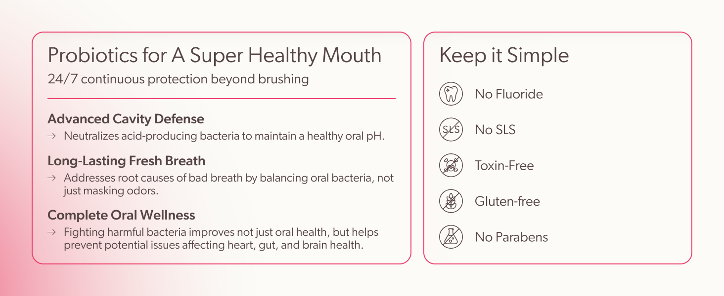 no fluoride, no sls, toxin-free, gluten-free, no parabens. advanced cavity defense