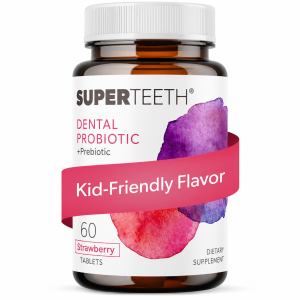 SuperTeeth Oral Probiotics – Dental Probiotic with Lactobacillus Reuteri for Bad Breath, Healthy Teeth & Gums, 60 Strawberry Tablets
