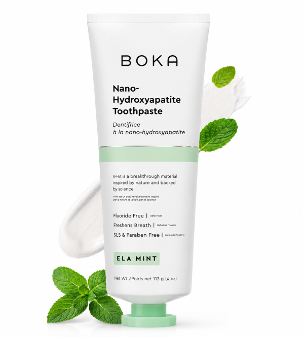 Boka Nano Hydroxyapatite Toothpaste | Fluoride-Free Toothpaste for Sensitive Teeth – Ela Mint 4 oz